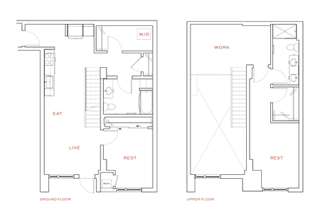 Floor plan for 2 beds, 2 baths, 1227 sqft